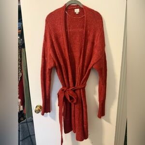 a new day Rust Open-Front Belted Cardigan